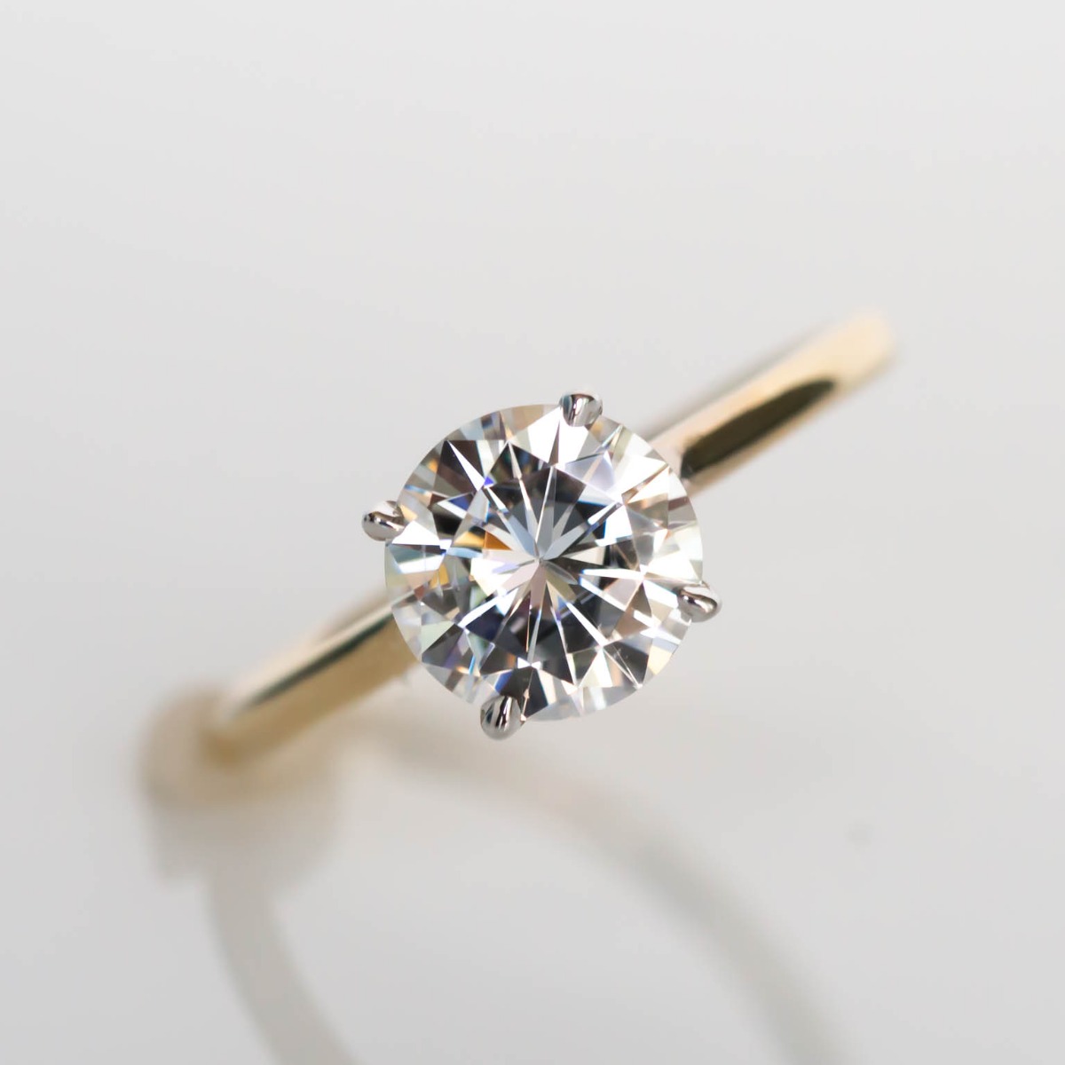 DBK Classic Solitaire Setting With Diamond Basket Only in Two-Tone