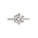 6 Straight Prong Solitaire Setting With Diamonds 3/4 Way Along The Band in White Gold