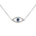 Cut Out Diamond & Blue Sapphire Evil Eye Necklace