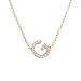 Slanted Diamond Initial Block Pendant Necklace