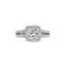 Halo Princess Cut Engagement Ring with Diamonds Along Split Shank