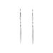 14K White Gold Long Drop Diamond Earrings