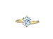 4 Prong Solitaire Bypass Engagement Ring in Yellow Gold