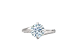 4 Prong Solitaire Bypass Engagement Ring in White Gold
