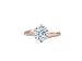 4 Prong Solitaire Bypass Engagement Ring in Rose Gold