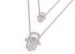 DBK All Diamond Hamsa Evil Eye Necklace - Small